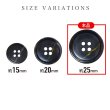 画像3: 四つ穴ボタン ブラック ゴールドライン 【25mm】 6個入り ラメ 丸ボタン フチあり 装飾 手芸 ハンドメイド きらきらぷんぷん丸 B-1473 (3)
