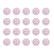 画像1: 四つ穴ボタン ホワイトリム ピンクライン 【12.5mm】 20個入り 丸型 装飾 手芸 ハンドメイド きらきらぷんぷん丸 B-1474 (1)