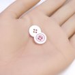 画像5: 四つ穴ボタン ホワイトリム ピンクライン 【12.5mm】 20個入り 丸型 装飾 手芸 ハンドメイド きらきらぷんぷん丸 B-1474 (5)