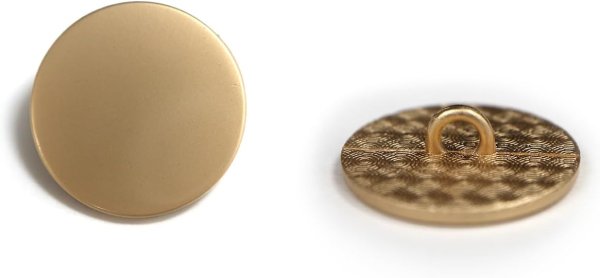 画像1: メタルボタン フラット 【ゴールド ツヤなし】 金 ビジュー 飾り 縫製 袖口 10個入り 【20mm】 きらきらぷんぷん丸 B-148 (1)