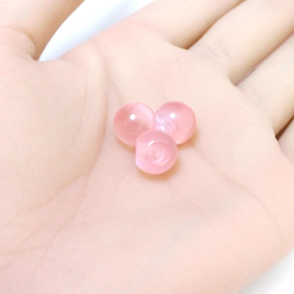 画像5: 丸玉ボタン 【ピンク】 10mm 30個入り 裏穴 飾り 樹脂 装飾 手芸 ハンドメイド きらきらぷんぷん丸 B-1488 (5)
