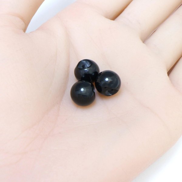 画像5: 丸玉ボタン 【ブラック】 10mm 30個入り 裏穴 飾り 樹脂 装飾 手芸 ハンドメイド きらきらぷんぷん丸 B-1489 (5)