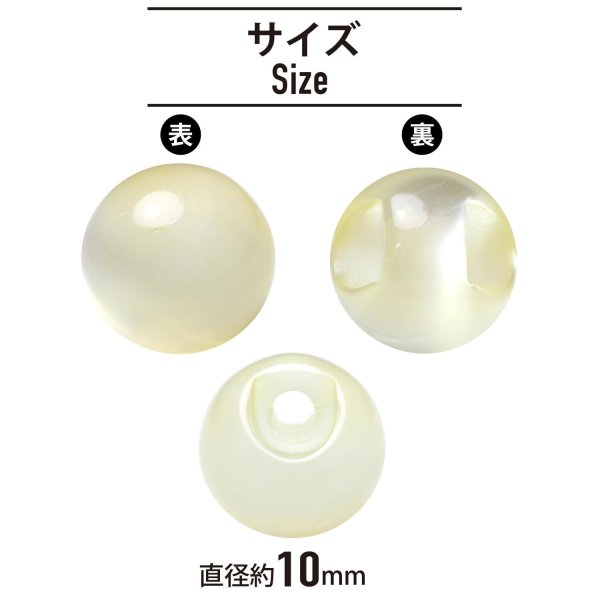 画像2: 丸玉ボタン 【ベージュ】 10mm 30個入り 裏穴 飾り 樹脂 装飾 手芸 ハンドメイド きらきらぷんぷん丸 B-1491 (2)