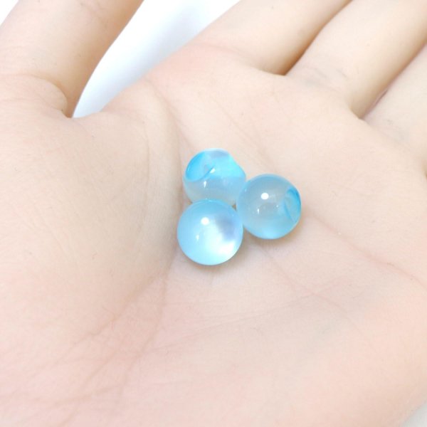 画像5: 丸玉ボタン 【ライトブルー】 10mm 30個入り 裏穴 飾り 樹脂 装飾 手芸 ハンドメイド きらきらぷんぷん丸 B-1492 (5)