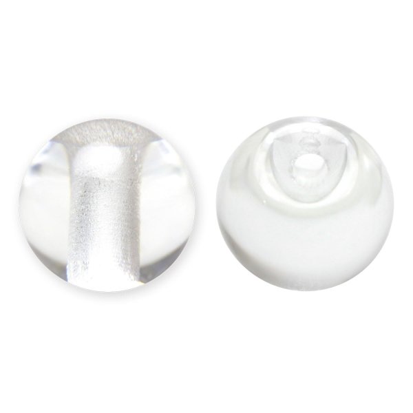 画像1: 丸玉ボタン 【クリア】 10mm 30個入り 裏穴 飾り 樹脂 装飾 手芸 ハンドメイド きらきらぷんぷん丸 B-1493 (1)