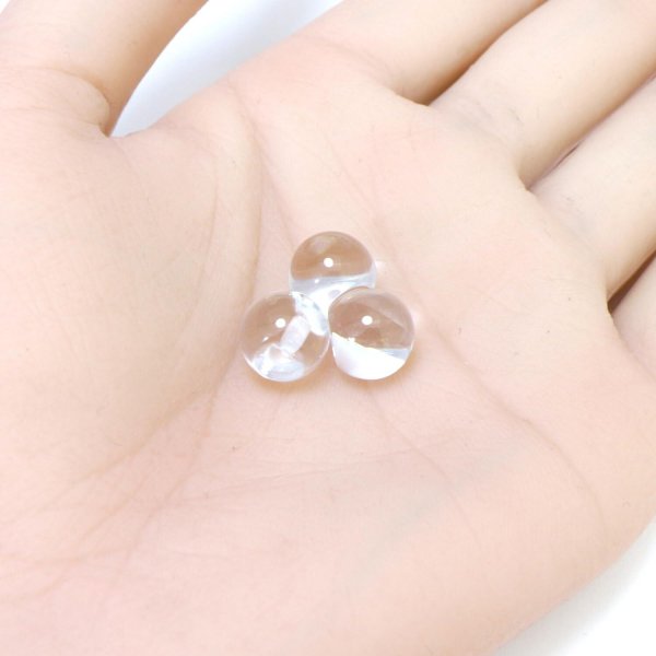 画像5: 丸玉ボタン 【クリア】 10mm 30個入り 裏穴 飾り 樹脂 装飾 手芸 ハンドメイド きらきらぷんぷん丸 B-1493 (5)