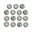 画像1: シェルボタン 黒蝶貝 縁模様入り 二つ穴 【10mm】 15個入り 手芸 ハンドメイド きらきらぷんぷん丸 B-1494 (1)