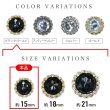 画像3: 装飾ボタン ビジュー風 【ブラックゴールド】 15mm 8個入り 足つき アクリル ハンドメイド 手芸 きらきらぷんぷん丸 B-1496 (3)