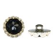 画像1: 装飾ボタン ビジュー風 【ブラックゴールド】 18mm 6個入り 足つき アクリル ハンドメイド 手芸 きらきらぷんぷん丸 B-1497 (1)