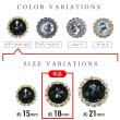 画像3: 装飾ボタン ビジュー風 【ブラックゴールド】 18mm 6個入り 足つき アクリル ハンドメイド 手芸 きらきらぷんぷん丸 B-1497 (3)