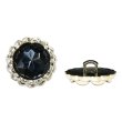 画像1: 装飾ボタン ビジュー風 【ブラックゴールド】 21mm 5個入り 足つき アクリル ハンドメイド 手芸 きらきらぷんぷん丸 B-1498 (1)