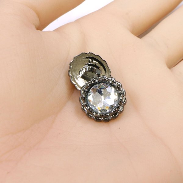 画像5: 装飾ボタン ビジュー風 【アンティークシルバー】 15mm 8個入り 足つき アクリル ハンドメイド 手芸 きらきらぷんぷん丸 B-1499 (5)