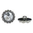 画像1: 装飾ボタン ビジュー風 【アンティークシルバー】 21mm 5個入り 足つき アクリル ハンドメイド 手芸 きらきらぷんぷん丸 B-1501 (1)