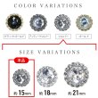 画像3: 装飾ボタン ビジュー風 【シルバー】 15mm 8個入り 足つき アクリル ハンドメイド 手芸 きらきらぷんぷん丸 B-1502 (3)