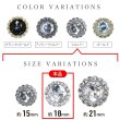 画像3: 装飾ボタン ビジュー風 【シルバー】 18mm 6個入り 足つき アクリル ハンドメイド 手芸 きらきらぷんぷん丸 B-1503 (3)
