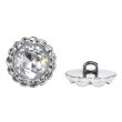 画像1: 装飾ボタン ビジュー風 【シルバー】 21mm 5個入り 足つき アクリル ハンドメイド 手芸 きらきらぷんぷん丸 B-1504 (1)