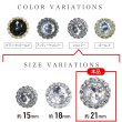 画像3: 装飾ボタン ビジュー風 【シルバー】 21mm 5個入り 足つき アクリル ハンドメイド 手芸 きらきらぷんぷん丸 B-1504 (3)