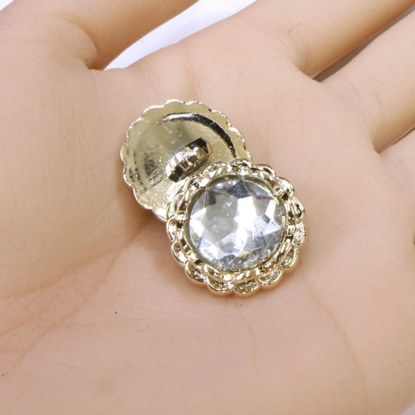 画像5: 装飾ボタン ビジュー風 【ゴールド】 21mm 5個入り 足つき アクリル ハンドメイド 手芸 きらきらぷんぷん丸 B-1507 (5)