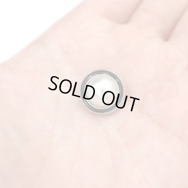 画像7: パールボタン 装飾 【シルバー 黒フチ】 ホワイト 白 パール 10個入り 【15mm】ビジュー 飾り 縫製 袖口 きらきらぷんぷん丸 B-150 (7)