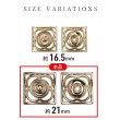 画像3: スナップボタン メタルフレーム ゴールド 【21mm】 6組入り 縫い付けタイプ 四角 バッグ 金具 留め具 きらきらぷんぷん丸 B-1510 (3)