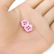 画像5: 四つ穴 フラワーボタン 【ピンク】10.5mm 15個入り 樹脂 プラスチック 手芸 ハンドメイド 花柄 装飾 きらきらぷんぷん丸 B-1511 (5)