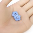 画像5: 四つ穴 フラワーボタン 【ブルー】14mm 10個入り 樹脂 プラスチック 手芸 ハンドメイド 花柄 装飾 きらきらぷんぷん丸 B-1521 (5)
