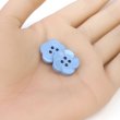 画像5: 四つ穴 フラワーボタン 【ブルー】16.5mm 8個入り 樹脂 プラスチック 手芸 ハンドメイド 花柄 装飾 きらきらぷんぷん丸 B-1522 (5)
