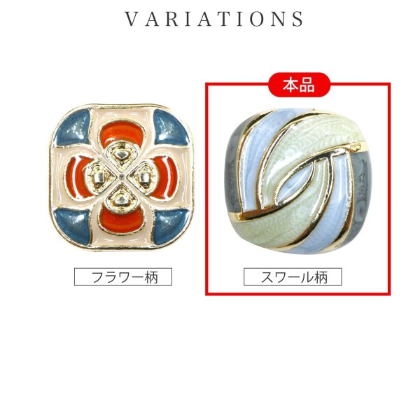 画像3: メタルボタン 足つき 【スワール柄】17mm 5個入り ゴールド 手芸 ハンドメイド 装飾 きらきらぷんぷん丸 B-1536 (3)