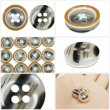 画像5: 4つ穴 カラーリムボタン【オレンジ】丸 樹脂 手芸 ハンドメイド 15個入【11mm】きらきらぷんぷん丸 B-1539 (5)