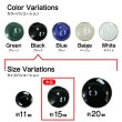 画像3: メタルボタン【ブラック】15mm 10個入 丸型 足つき 飾り 手芸 服飾 付け替え きらきらぷんぷん丸 B-1544 (3)
