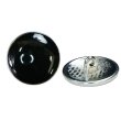 画像1: メタルボタン【ブラック】20mm 8個入 丸型 足つき 飾り 手芸 服飾 付け替え きらきらぷんぷん丸 B-1545 (1)