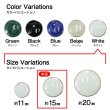 画像3: メタルボタン【ホワイト】15mm 10個入 丸型 足つき 飾り 手芸 服飾 付け替え きらきらぷんぷん丸 B-1547 (3)