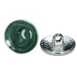 画像1: メタルボタン マーブル柄【グリーン】15mm 10個入 丸型 足つき 飾り 手芸 服飾 付け替え きらきらぷんぷん丸 B-1556 (1)