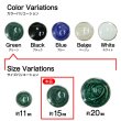 画像3: メタルボタン マーブル柄【グリーン】15mm 10個入 丸型 足つき 飾り 手芸 服飾 付け替え きらきらぷんぷん丸 B-1556 (3)