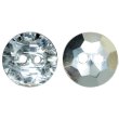 画像1: ラインストーン調ボタン【クリア】10mm 15個入 丸型 二つ穴 多面カット キラキラ 手芸 服飾 付け替え きらきらぷんぷん丸 B-1558 (1)