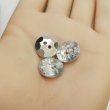 画像5: ラインストーン調ボタン【クリア】15mm 8個入 丸型 二つ穴 多面カット キラキラ 手芸 服飾 付け替え きらきらぷんぷん丸 B-1560 (5)