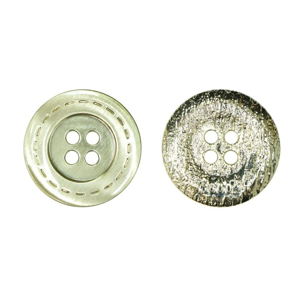 画像1: メタルボタン 破線模様【ゴールド】20mm 8個入 丸型 4穴 合金 手芸 洋裁 付け替え きらきらぷんぷん丸 B-1564 (1)
