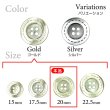 画像3: メタルボタン 破線模様【ゴールド】20mm 8個入 丸型 4穴 合金 手芸 洋裁 付け替え きらきらぷんぷん丸 B-1564 (3)