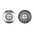 画像1: メタルボタン 破線模様【シルバー】22.5mm 6個入 丸型 4穴 合金 手芸 洋裁 付け替え きらきらぷんぷん丸 B-1569 (1)
