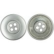 画像1: メタルボタン ワイドリム【シルバー】18mm 8個入 四つ穴 丸型 マット 手芸 服飾 付け替え きらきらぷんぷん丸 B-1572 (1)