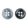 画像1: シェル風樹脂ボタン 四つ穴【ブラック】11.5mm 15個入 丸型 光沢 手芸 服飾 付け替え きらきらぷんぷん丸 B-1583 (1)
