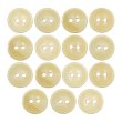 画像1: 木製ボタン【ベージュ】12.5mm 15個入 丸型 2穴 皿型 木目 手芸 洋裁 服飾 付け替え きらきらぷんぷん丸 B-1586 (1)
