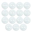 画像1: 樹脂ボタン フラットタイプ 二つ穴【ホワイト】11.5mm 15個入 丸型 シンプル 手芸 服飾 付け替え きらきらぷんぷん丸 B-1595 (1)