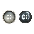 画像1: 樹脂ボタン マットライン【ブラウン】20mm 6個入 丸型 四つ穴 シンプル 手芸 服飾 付け替え きらきらぷんぷん丸 B-1616 (1)