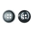 画像1: 樹脂ボタン マットライン【ブラック】15mm 10個入 丸型 四つ穴 シンプル 手芸 服飾 付け替え きらきらぷんぷん丸 B-1617 (1)