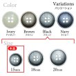 画像3: 樹脂ボタン マットライン【ブラック】15mm 10個入 丸型 四つ穴 シンプル 手芸 服飾 付け替え きらきらぷんぷん丸 B-1617 (3)