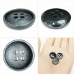 画像5: 樹脂ボタン マットライン【ブラック】15mm 10個入 丸型 四つ穴 シンプル 手芸 服飾 付け替え きらきらぷんぷん丸 B-1617 (5)