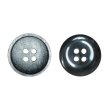 画像1: 樹脂ボタン マットライン【ブラック】18mm 8個入 丸型 四つ穴 シンプル 手芸 服飾 付け替え きらきらぷんぷん丸 B-1618 (1)
