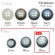 画像3: 樹脂ボタン マットライン【ブラック】20mm 6個入 丸型 四つ穴 シンプル 手芸 服飾 付け替え きらきらぷんぷん丸 B-1619 (3)