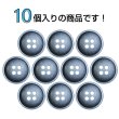 画像4: 樹脂ボタン マットライン【ネイビー】15mm 10個入 丸型 四つ穴 シンプル 手芸 服飾 付け替え きらきらぷんぷん丸 B-1620 (4)